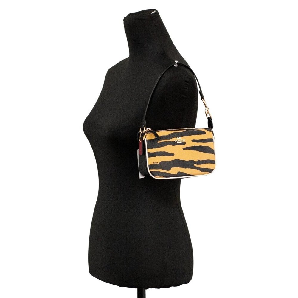 NEW Coach Nolita 19 Mini Wrist Bag Animal Tiger Print Coated Canvas Top Handle - Picture 2 of 10